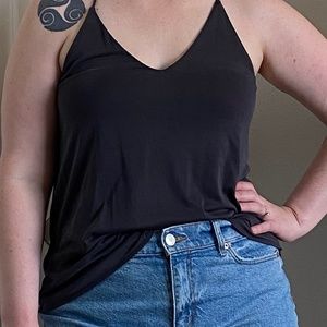 SMALL LOFT charcoal grey camisole blouse
